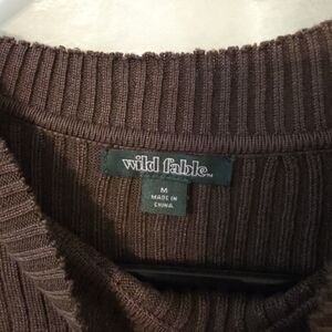 Wild Fable Chocolate Ribbed Knit Top